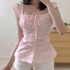 Sweetheart Age-reducing Square Collar Slimming Top