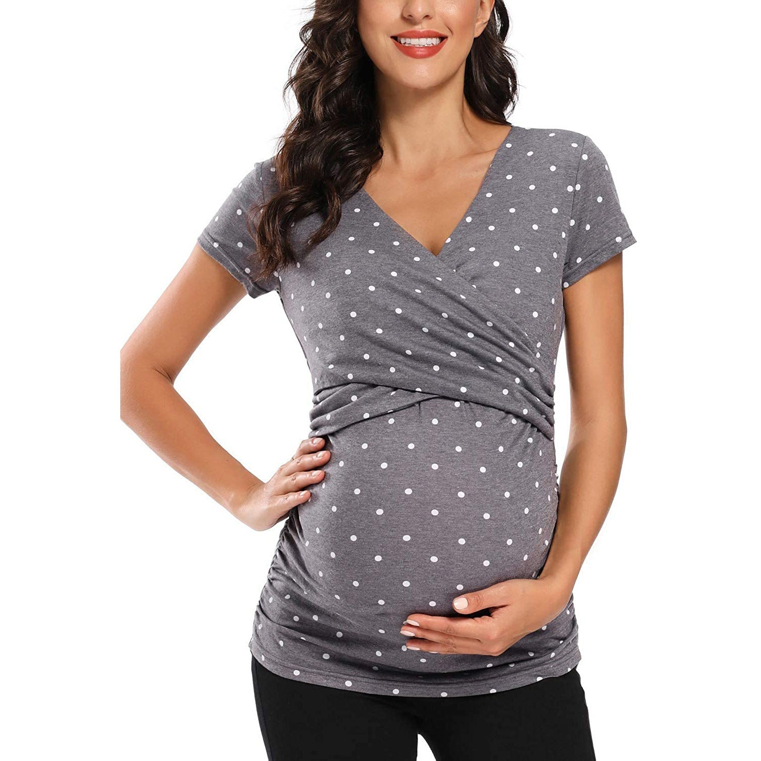 Cross Breastfeeding Maternity Yoga Wear T-Shirt Fitness