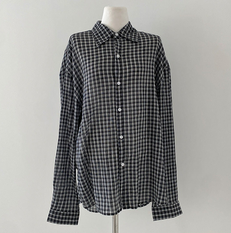 Women's Casual Loose Classic Plaid Fashion Shirt