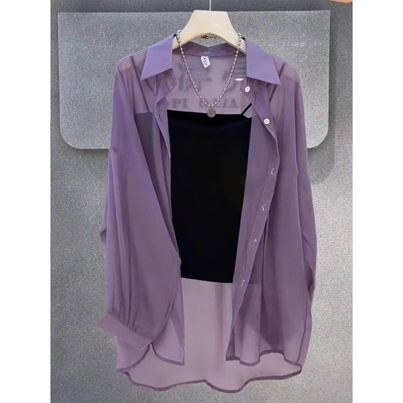 Loose All-match Fashionable Mid-length Shirt Thin Sun Protection Clothing For Women