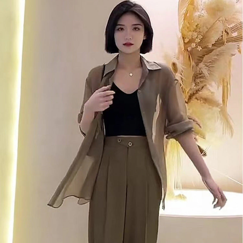Loose All-match Fashionable Mid-length Shirt Thin Sun Protection Clothing For Women