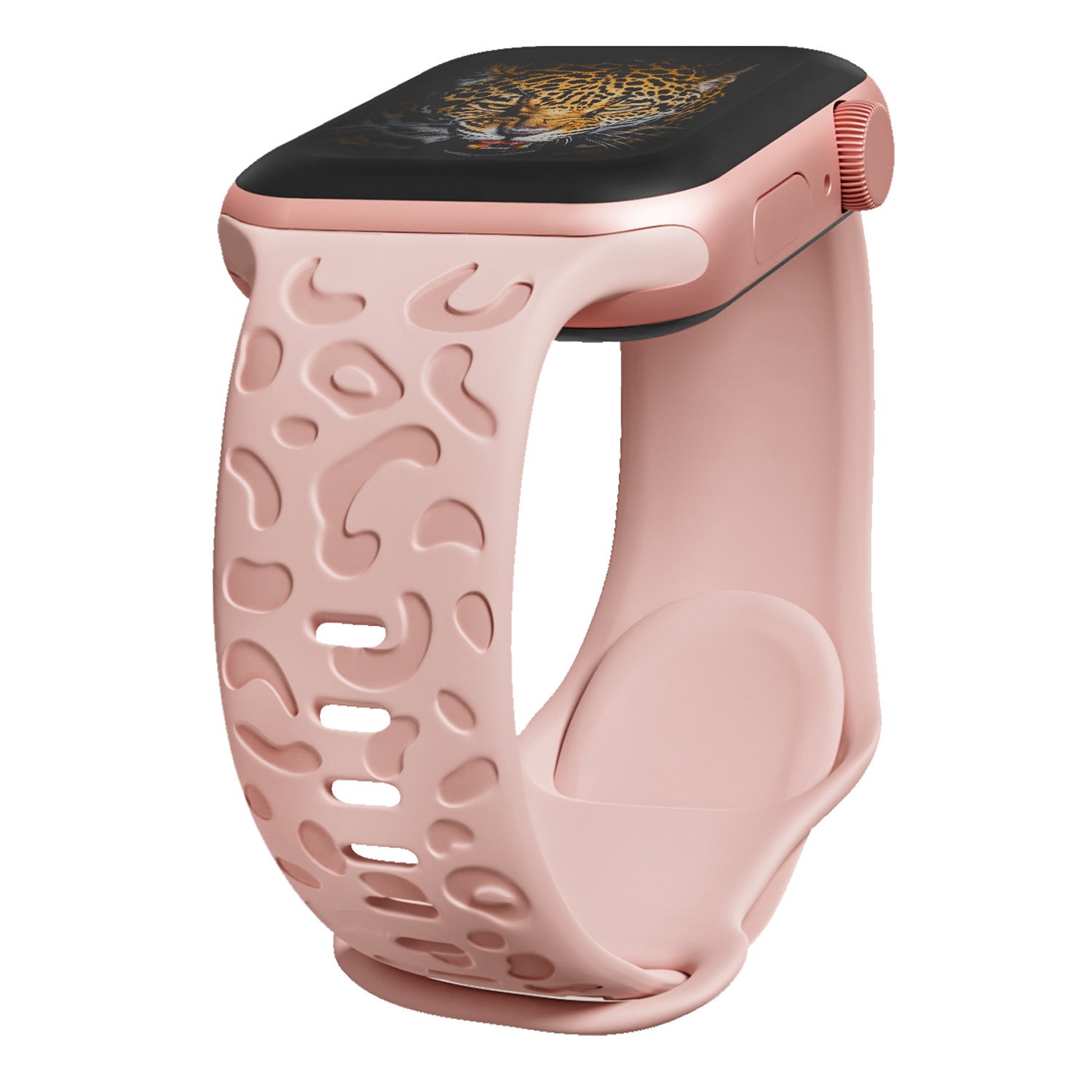 Applicable Watch Strap Watchs8ultra Laser Carving Embossed Leopard Print Butterfly Clasp Silicone