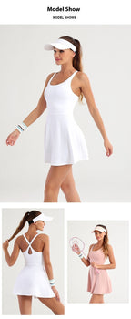 Beauty Back Hollow Out Dress Tennis Skirt Gym