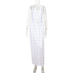 Floral Strap Tube Coat Skirt Suit